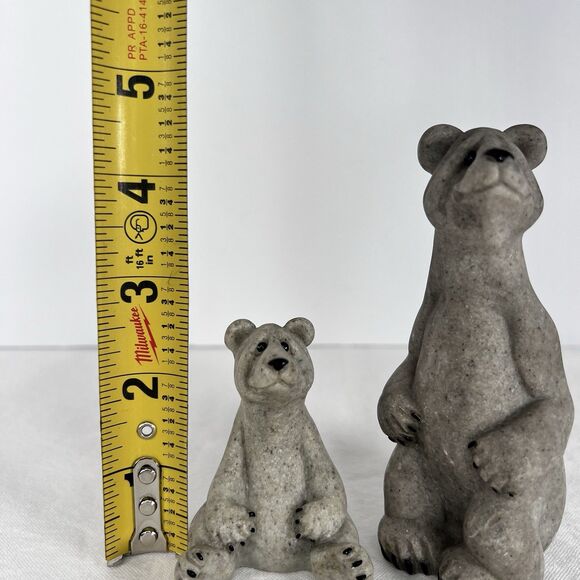 Vintage Bear Figurines Quarry Critters Set Of 2 Billy & Boo Cabin Decor - Picture 7 of 12
